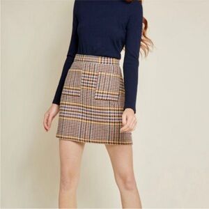 ModCloth houndstooth mini skirt